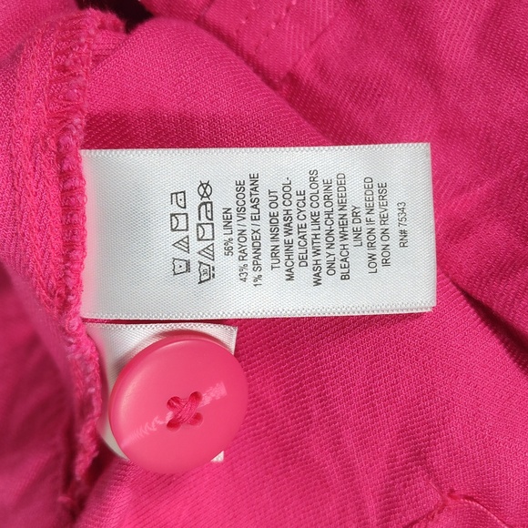 Nicole Miller pink linen blend high waist wide leg pants 10 - Picture 7 of 7